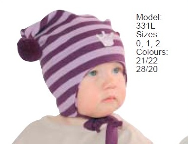 Детская шапка «Корона» полосатая с завязками Арт. 331L